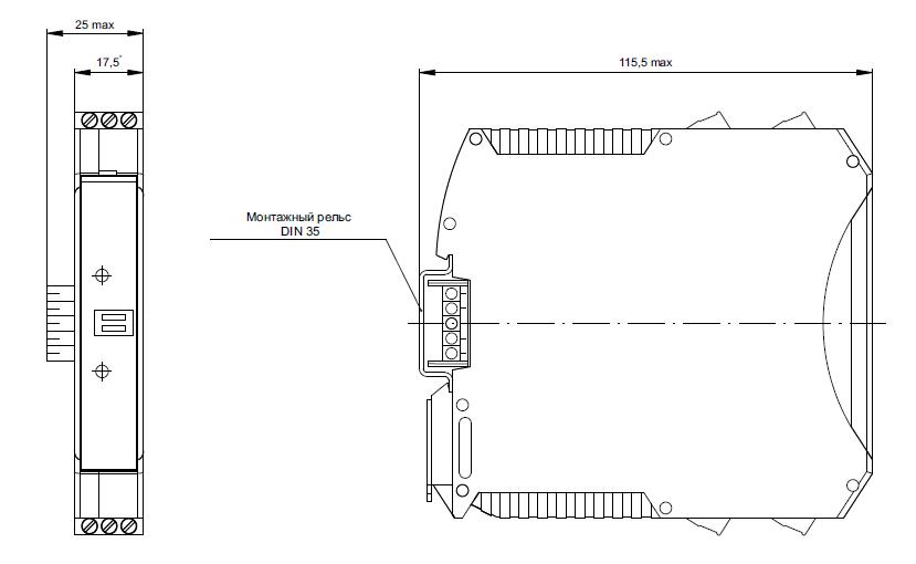 Габаритные размеры EF 24DC/24DC-0.05 2